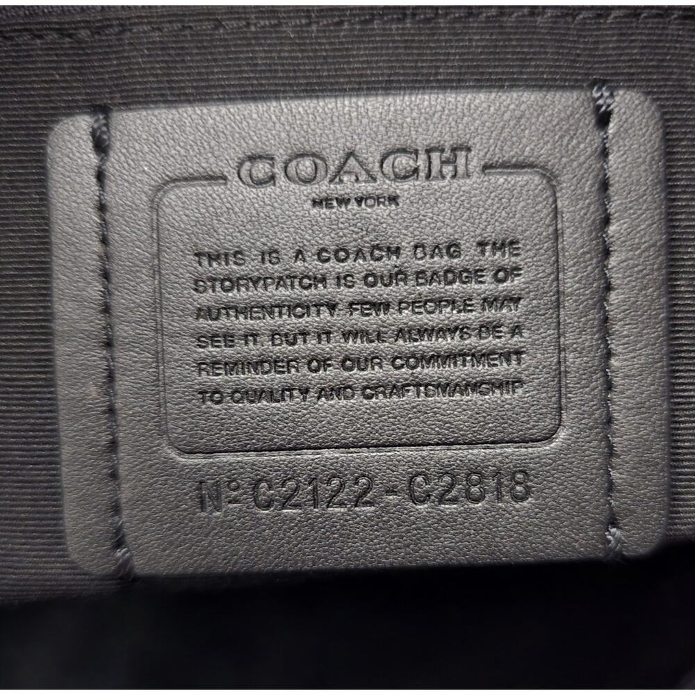Coach Val Crossbody Shoulder Bag Duffle Black Soft Pebbled Leather Purse C2818 - Picture 16 of 16